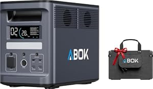 ABOK Ark2000 Tragbare Powerstation 1536Wh LiFePO4, erweiterbar auf 4, 6kWh, 1, 3h 0–100% Schnellladung, 2000W AC Solargenerator mit UPS & App-Steuerung für Camping, Notfälle, Wohnmobile & Off-Grid
