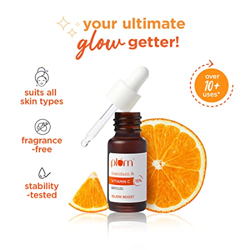 Plum 15% Vitamin C Face Serum with Mandarin | For Glowing Skin | Fragrance-Free | Suits all skin types | 3ml Mini - Image 3