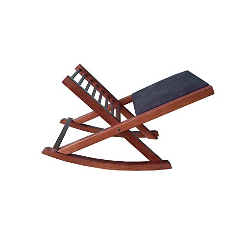 Reposapies Plegable Balancín de Madera en Color Cerezo tapizado Gris