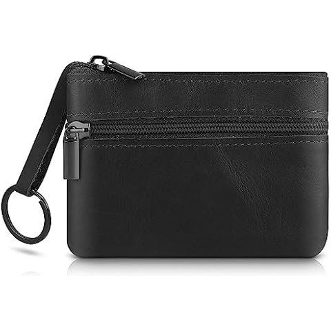 Amaxiu Genuine Leather Coin Purse with Keychain Cover