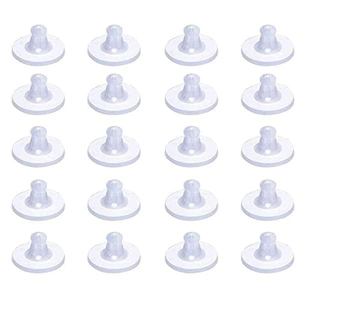 Image of Clear Silicone Earring Back Stoppers Findings Stud Earring Plugs for Jewellery Making - 200 Pcs (7mm, Clear White)