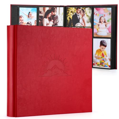 DazSpirit Photo Album 6x4 600 Pockets, Leather Cover with Elegant Embossed Pattern, Extra Large Capacity Wedding Anniversary Baby Family Momory Book, Classic Slip in Pages for Easy Organization