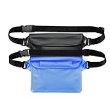BO KAI LUN Waterproof Pouch with Waist Strap -2 Pack Best Way to Keep Your Phone and Valuables Safe and Dry | Perfect for Boating Swimming Snorkeling Kayaking Beach Pool Water Parks