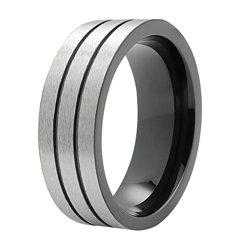 Bague Zippo en acier inoxydable poli brillant couleur argenté noir