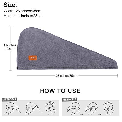 image for Lovife Microfiber Hair Towel Wrap 3 Pack Quick Drying Towels Hair Dryi