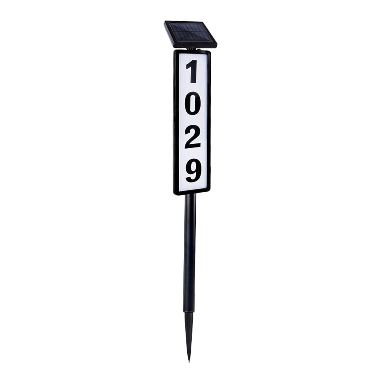 Targa Numero Civico Solare per Casa, Luce Indirizzo Esterno | Plastica Nera, Illuminazione e Visualizzazione Dati, per Giardino e Area Outdoor