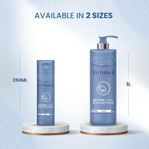 Image of Yuthika Professional Ultra Care Shampoo (Damaged Hair Repair, 250ml) Advanced Formula Long-Lasting Repair Strengthens and Smoothens Sulfate-Free - Men