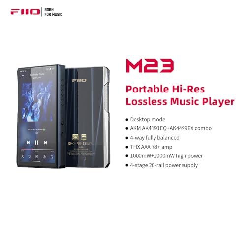 Image of FiiO M23 Hi-Res MP3 Music Player Android 10 Snapdragon 660 with AK4191EQ+AK4499EX, 5.5inch, Lossless DSD /MQA, 5G WiFi /Apple Music /Tidal /Amazon Music 4.4mm 3.5mm /4.4mm (Dark Blue(Aluminum Alloy))