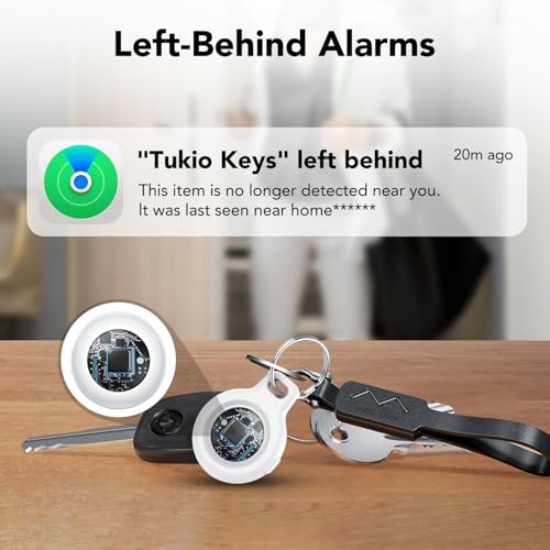 Image of Air Tracker Tags-4 Pack (iOS Only), [Apple MFi Certified] Key Finder | Replaceable Battery Bluetooth Tracker Compatible with Apple Find My, Item Locator Smart Tag for Keys, Bag, Luggage and More