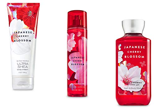 Bath & Body Works Japanese Cherry Blossom Body Set | Shower Gel, Body Cream & Fragrance Mist