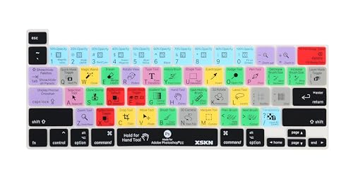 XSKN Photoshop CC English Silicone Shortcuts Keyboard Cover Skin for 2019 New MacBook Pro 16 inch A2141 and 2020 New MacBook Pro 13.3 inch A2338 M1/A2251/A2289 with Touch Bar & Touch ID US Version