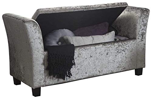 Image of Verona Crushed Velvet Window Seat (Grey)