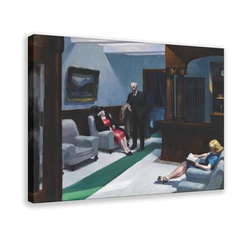 Toile tendue Edward Hopper pour habiller un grand mur vide de salon