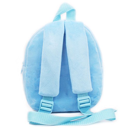 Mochila escolar infantil, com desenho de gato vermelho de pelúcia, para bebês de 1 a 2 anos, Azul, M