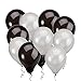 NUOLUX Latex Balloons,12 inch Black Silver Balloons for Wedding Birthday Party,50pcs