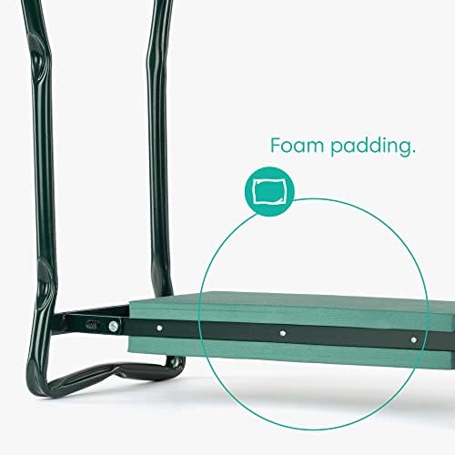 LIVIVO Folding Portable Garden Kneeler For Gardening Multi Use Can Be Adjusted To Use As Bench Stool Chair Or Kneeler Foam Rubber Padding Padded Pad Seat - Comes with a Tool Bag Holder Pouch
