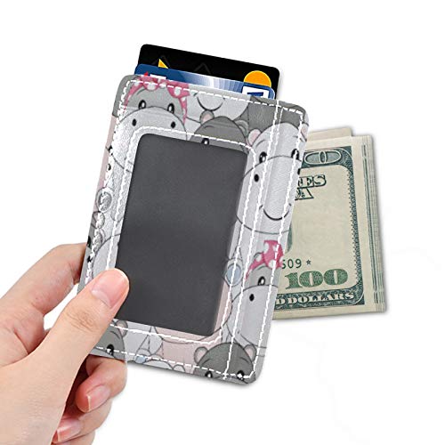 susiyo Cute Baby Hippo Slim Minimalist Wallets Rfid Blocking Card Wallets PU Leather Front Pocket Wallets for Men and Women4