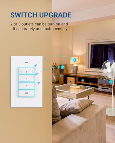 DEWENWILS Remote Control Outlet Wireless Light Switch, 2 Independent Control Sockets Electrical Remote Outlet Switch for Plug in Pendant Light, No Wiring,100 Ft Range