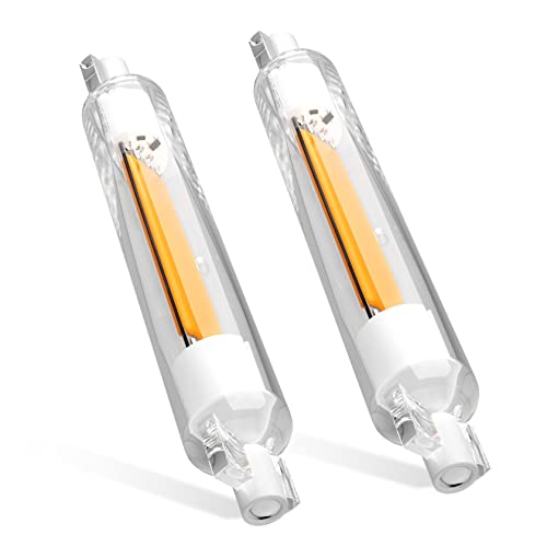 R7S LED 118mm 30W Dimmable 3000LM Blanc Froid 6000K Équivalent À Lampe Crayon Halogène J118 R7S 300W AC 230V Ampoule R7S 118 LED Céramique Haute Luminosité pour Studio 2 Pièce,Warm White,118mm 30w Cover