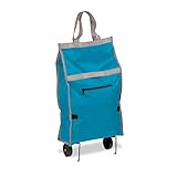 Honey-Can-Do CRT-05387 Fabric Rolling Bag Cart with Handles, Holds Up To 40-Pounds, Blue, 12.5L x 5.6W x 24.75H
