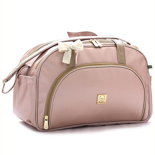 Bolsa Maternidade Grande Bebe Menina Menino Enxoval Miellu - Prática (Ouro Rosa)