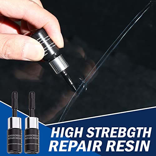 Windshield Repair Kit, Car Windshield Repair Resins Tools for Chips and Cracks, Bulls-Eye, Star-Shaped and Half-Moon Cracks 4 Bottles