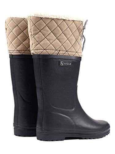 Aigle Damen Polka Giboulée Gummistiefel Blau (Marine / Beige 4) 35 EU