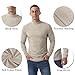 Askdeer Men's T-Shirts Cotton Mock Turtleneck Long Sleeve Shirts Lightweight Thermal Pullover Sweaters Apricot