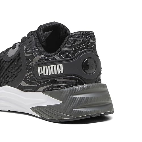 PUMA PUMA Women's Road Running Shoe, Black White Silver, 9
