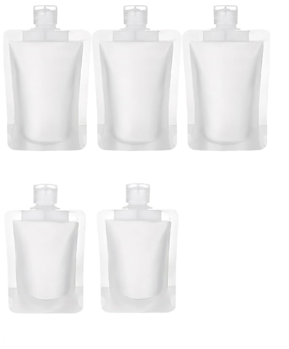 AARKRI SALES Kitchen GIMS 5 Pcs TSA Approved Clear Travel Pouches - Refillable 100ml Squeeze Containers for Toiletries, Shampoo, Conditioner, and Cosmetics-picture-11