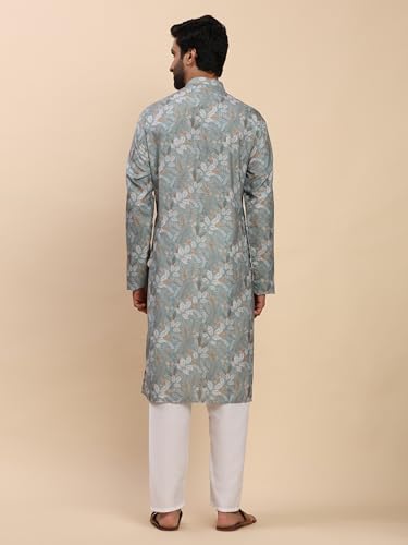 Image of Pro-Ethic Style Developer Men's Cotton Printed Kurta Pajama Set Traditional Outfit | Mandarin Collar (E-129)