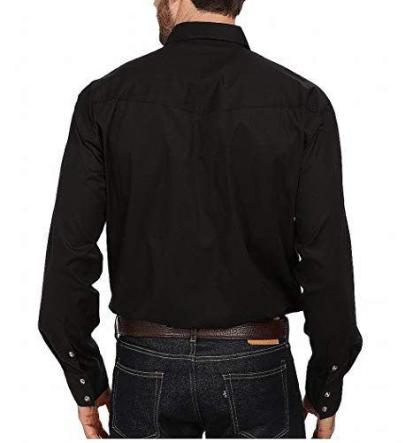ROPER Western Shirt Mens L/S Snap Solid Black 03-001-0265-1017 BL3