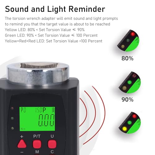 Convertisseur de clé dynamométrique électronique avec alerte sonore et écran LCD - 7