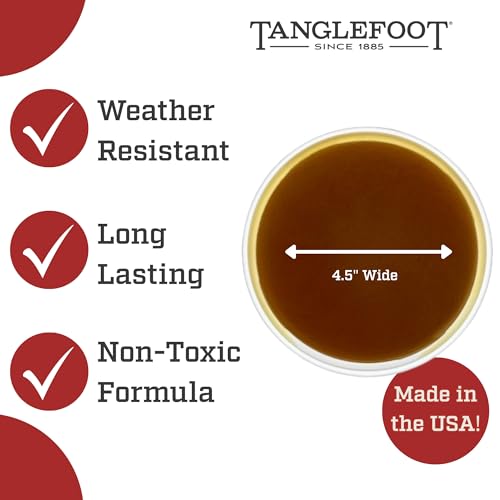Image of Tree Tanglefoot Tree Banding Gum - 15oz Sticky Coating for Tree Wraps - Long-Lasting, Non-Drying Adhesive Barrier Formula - Weather-Resistant, Made in USA