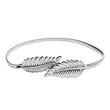 taillengürtel silber strass Blätter:9*3.3CM,Gürtel Länge:70-72CM(Dehnbar, einstellbar)