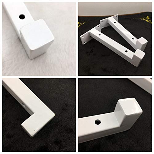 Shelf Bracket 2Pcs White Scaffold Board Bracket,Heavy Duty Industrial Iron Shelving Support Brackets,Garage Wall Mounted Shelving,Including Fixings(25Cm/9.8In) #TOP2