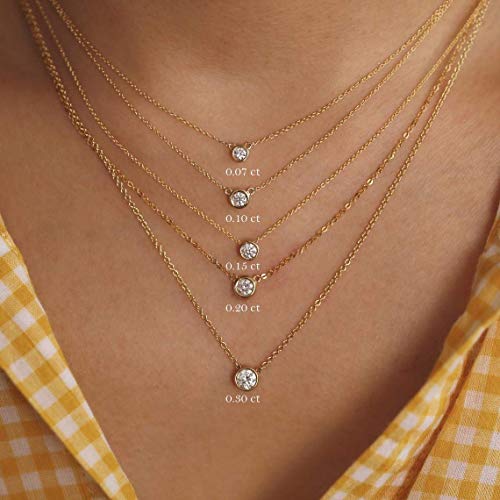 Diamond Choker Necklace, Minimalist Necklace, Diamond Necklace.03 Ct .05 Ct .07 Ct .10 Ct Natural Diamond Choker, 14K Gold Choker Diamond Necklace #TOP5