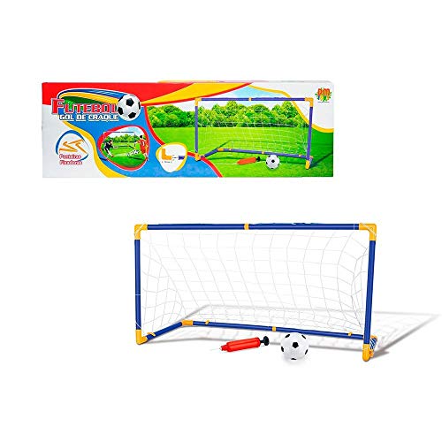 Brinquedo Futebol Gol de Craque 118cm Trave Bola e Bomba de Ar, DM Toys