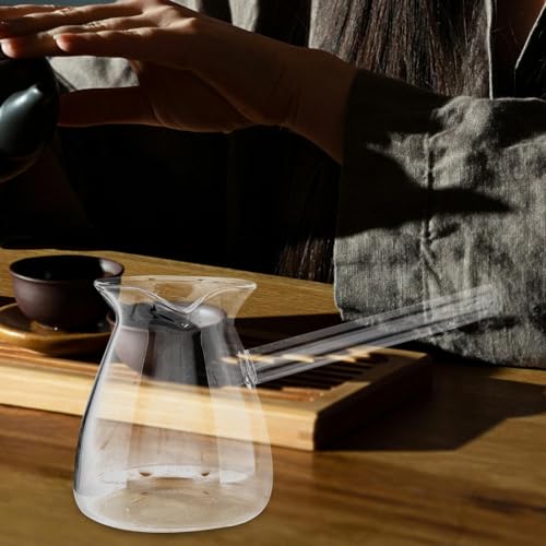 Jarra de vidrio para café turco de 650ml, transparente y con mango largo seguro 6