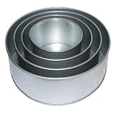 4 Tier Round Multilayer Birthday Wedding Cake Tins - 6",8",10",12" in (3" Deep) Silver