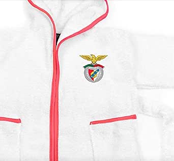 Peignoir Benfica Stars Personnalisé - SL Benfica Blanc Col Châle 100% Coton