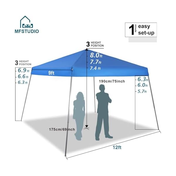 Mfstudio pop up canopy tent gazebo shelter sun shade canopies waterproof patio portable popup outdoor tents for beachpartiescampingroyal blue  urban country home decor
