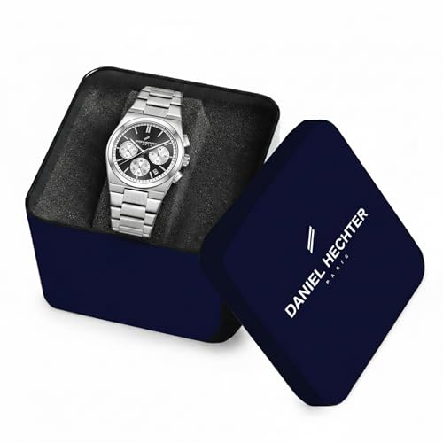 Image of Daniel Hechter Paris Hoche Collection Chronograph Analog Watch for Men - Brushed Stainless Steel case and Strap with Date Display