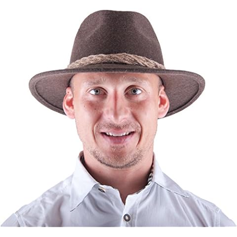 Almwerk Herren Tiroler Trachten Hut Filzhut Wanderhut, Farbe:Braun;Hutgröße:61 Cover