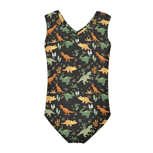Image of One Piece Swimsuit Girls Kids Bathing Suit V Neck Wide Shoulder Strap Toddler Beach Swimwear for 3-14 Years