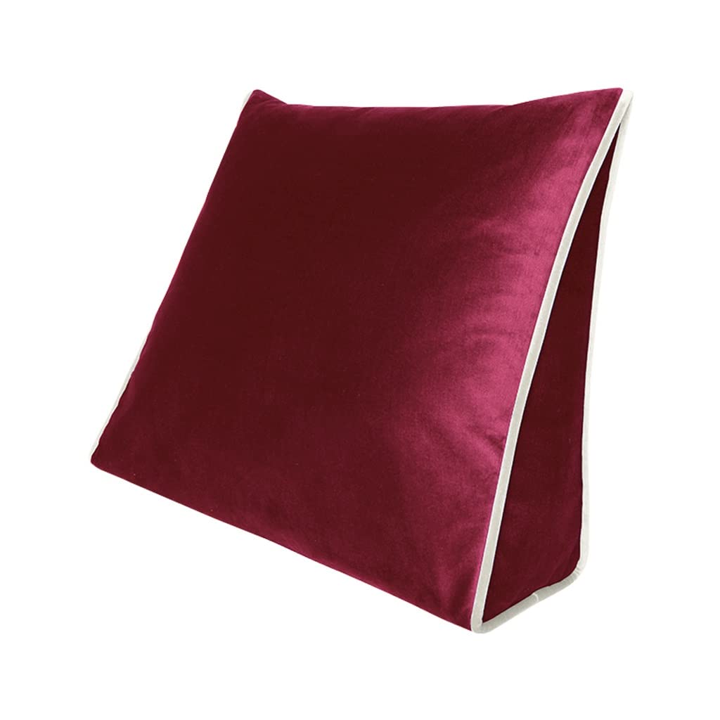 Coussin triangle de lit en velours anti mal de dos dossier G 60cm