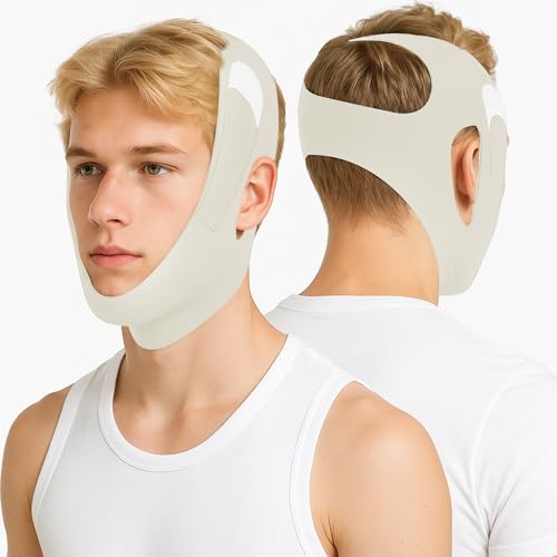 Holinee Chin Strap for Sleeping, Adjustable Chin Strap for Snoring, Anti Snoring Devices Breathable and Reusable, Comfortable Stop Snoring Solution, Anti Snore Chin Strap for Men and Women (Green)