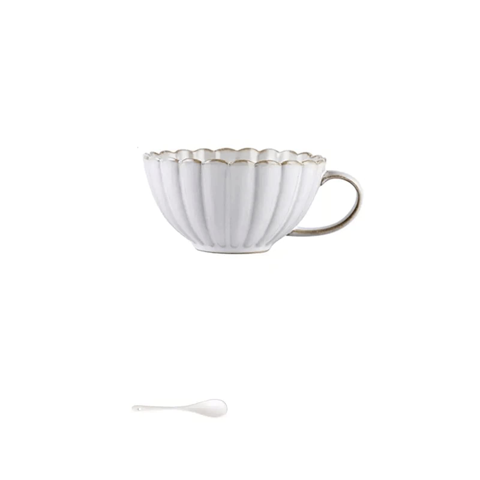 Moderno Taza de café vintage, taza pequeña, taza de té de la tarde de cerámica, taza de agua Vajilla(Blanco)
