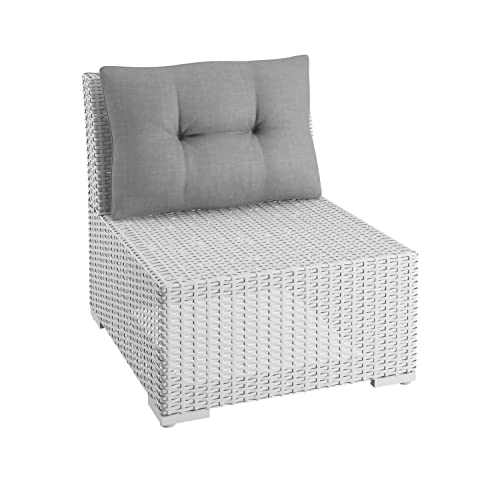 sunnypillow Loungekissen Gartenkissen Rückenkissen für Gartenmöbel Rattanmöbel | UV - beständig Outdoor/Indoor | 50x40x12 cm | Grau | Dicke...