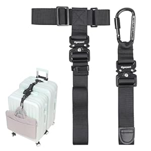 Vigorport Luggage Straps, Straps for Suitcase, Add A Bag Adjustable Luggage Accessories with Carabiner for Connect Your 2 Suitcases, Bag Straps for Luggage